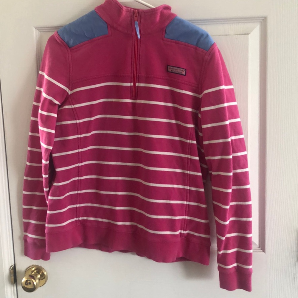 Vineyard Vines Pink Sweatshirt with Blue Accents